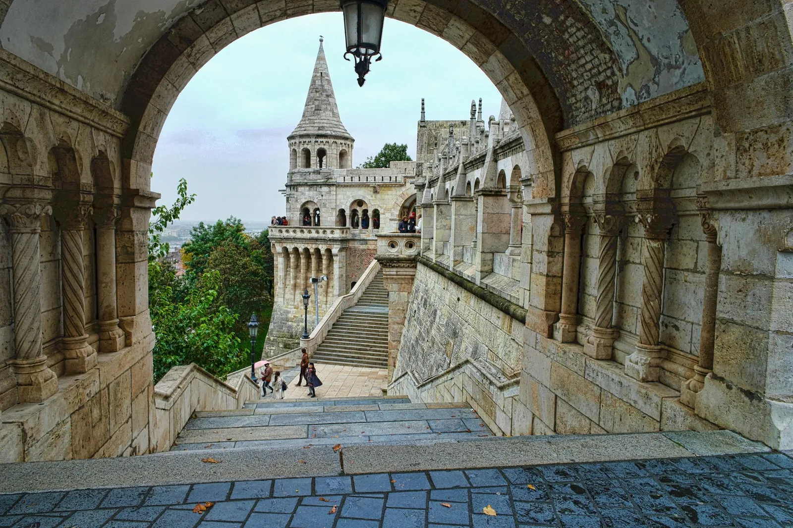 Explore the stunning architecture of Fisherman's Bastion in Budapest with this captivating image.