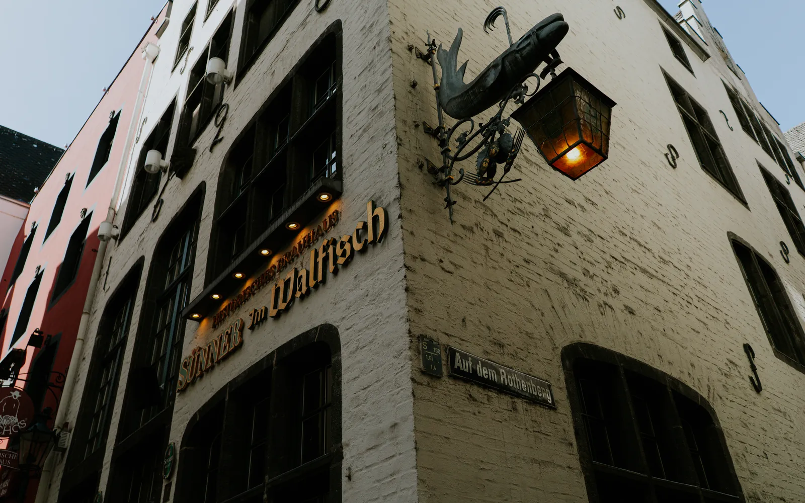 A view of the Sünner im Walfisch brewery in Cologne, Germany.