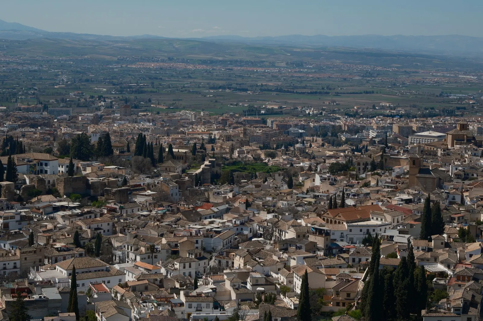 Stunning aerial view of Granada's historic architecture showcasing the Andalusian city's rich heritage.