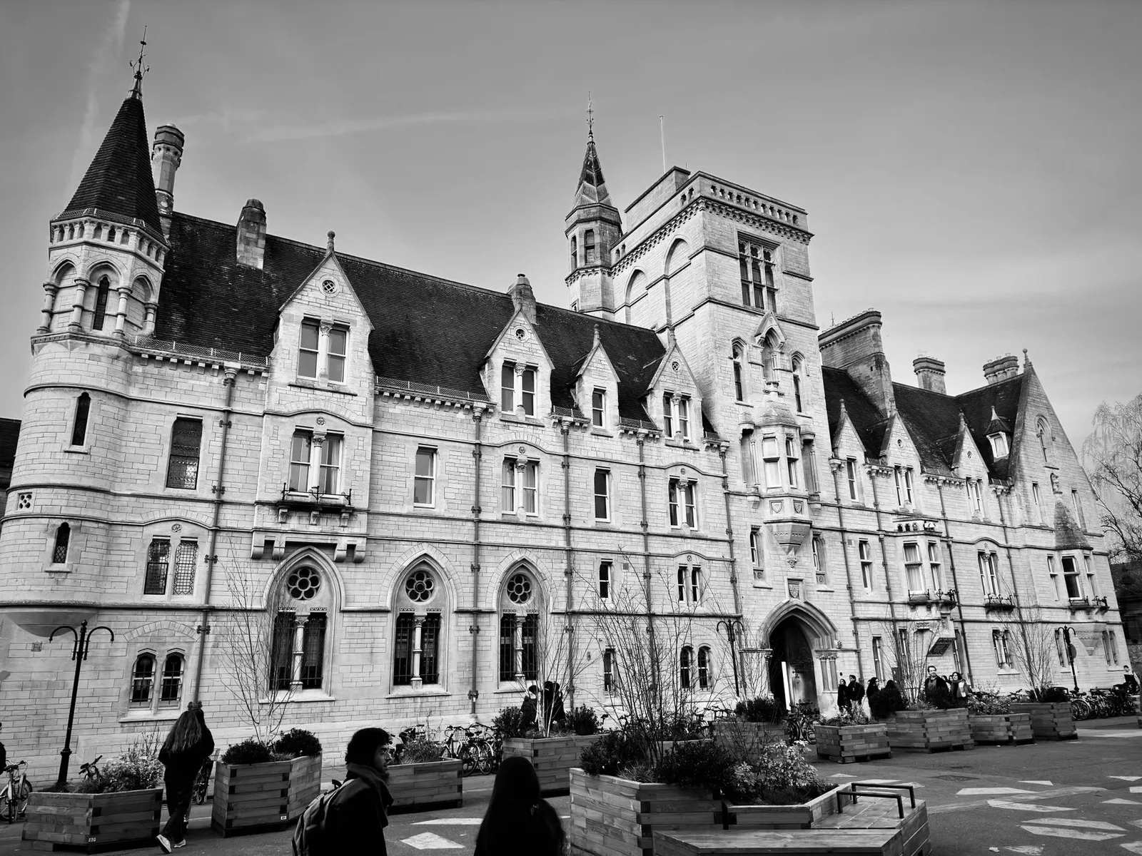 A Victorian-style university building in Oxford, displaying classic English architecture.