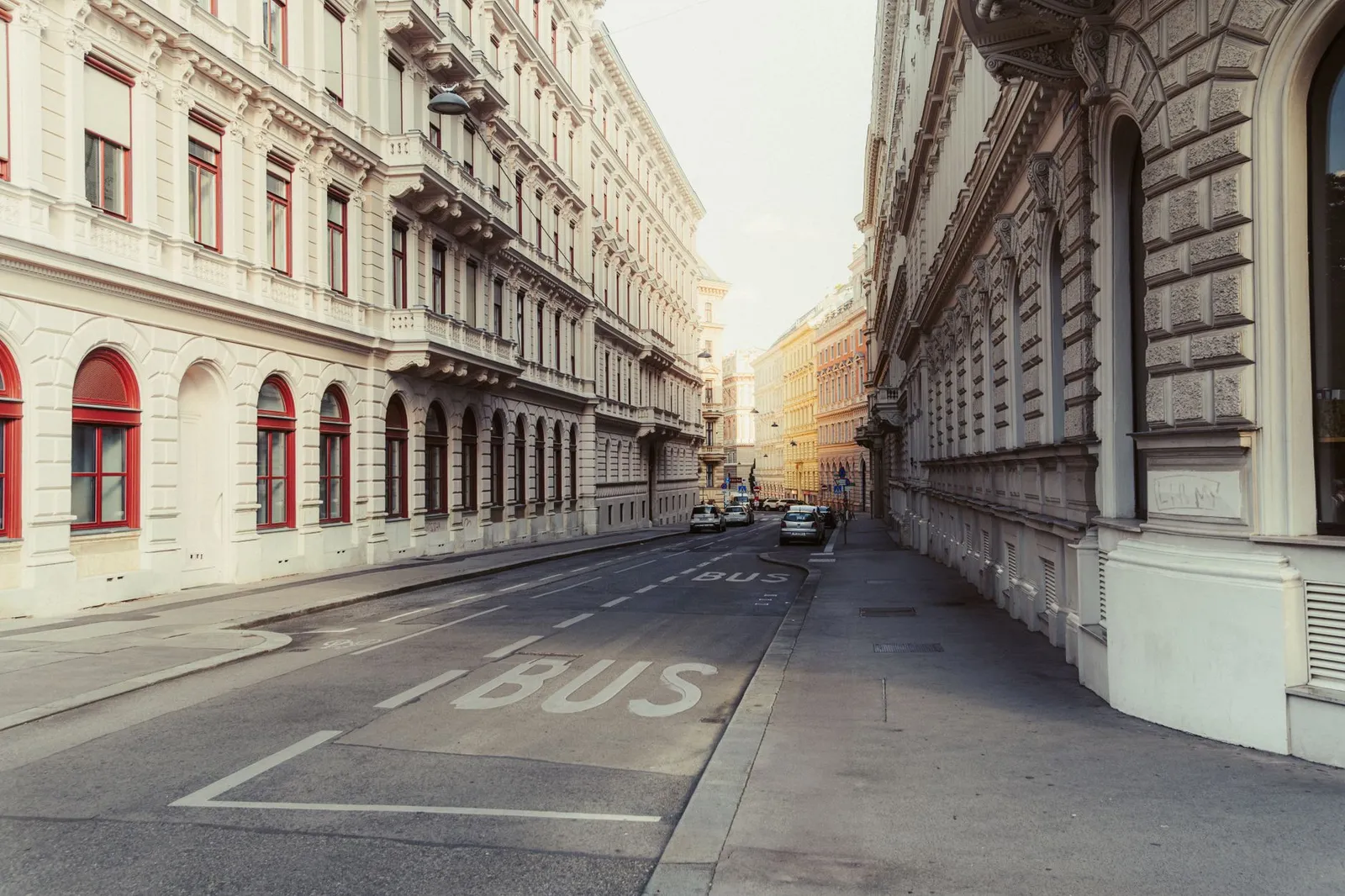 Charming Vienna street scene with classic architecture and soft lighting, capturing the essence of European elegance.